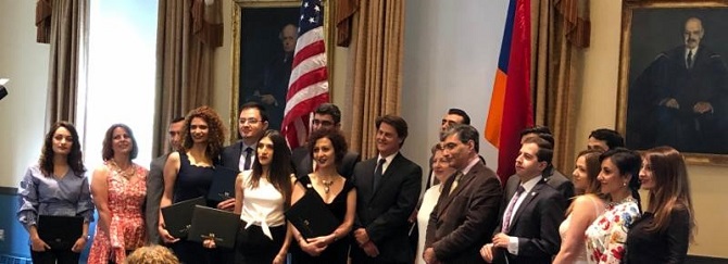 Tavitian Scholars Class of 2019 at Tufts University's Fletcher School of Law and Diplomacy Graduation Ceremony on June 17, 2019