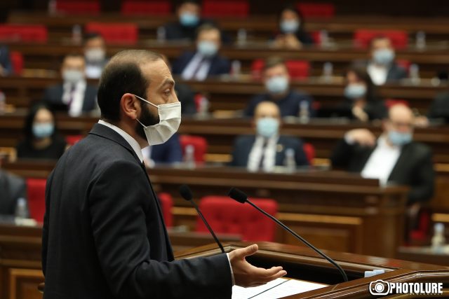 ‘You cannot ask deputies to leave for not wearing masks’: National Assembly Speaker tells Marukyan that he can