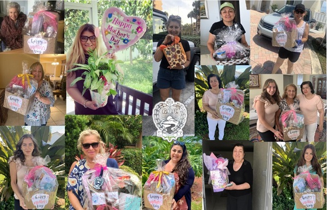 Florida chapter members delivering Mother’s Day baskets to everyone’s delight