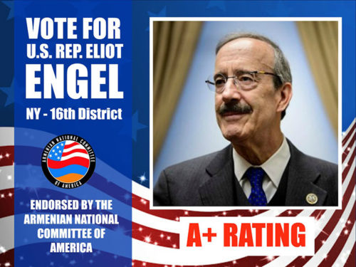 ANCA endorses Rep. Eliot Engel for reelection in New York’s 16th Congressional District