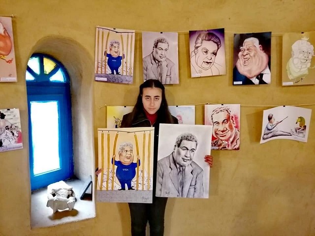 Rita Kevorkian at Fayoum’s Caricature Museum in Egypt