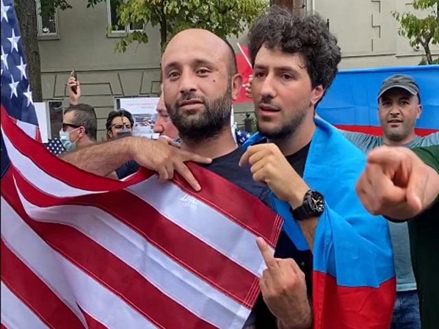 Aliyev supporters spew venom and vulgarity at Armenian American women at the July 19th AYF protest against Azerbaijani aggression.