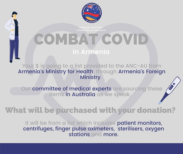 Twenty thousand dollars raised as Armenian-Australians continue donating to help #CombatCovid in Armenia