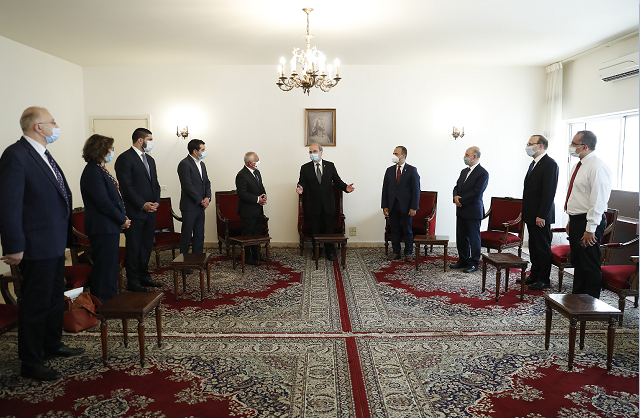 The Armenian delegation met with leaders of the Lebanese-Armenian Evangelical Church