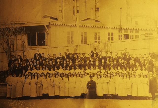 Komitas with his Gusan Choir | 1913 | Constantinople courtesy of the Komitas Museum