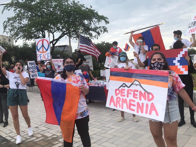 Houston Armenians protest against Azerbaijani aggression