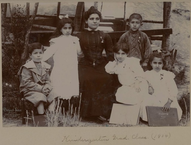 Kindergarten graduation class, Armenian Girls’ High School, Adapazar, Turkey 1904, photographer unknown. Courtesy of Arousiag Avedian Kashmanian and Marie Bedikian