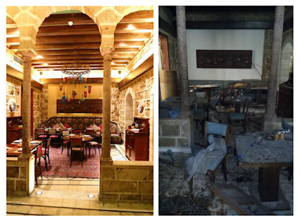 Before and after the explosion / Photo courtesy of Mayrig