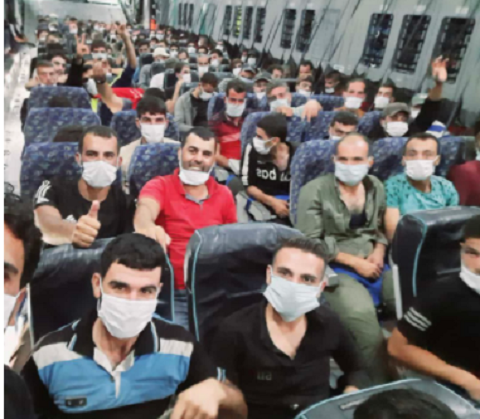 Pic: Turkey-backed mercenaries on their way from Syria to Azerbaijan.