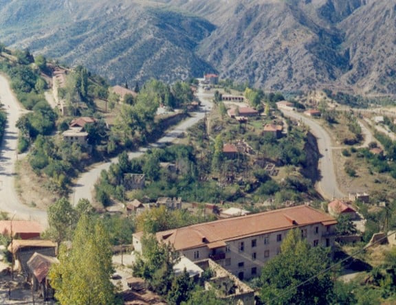 An aerial view of Berdzor (Lachin)