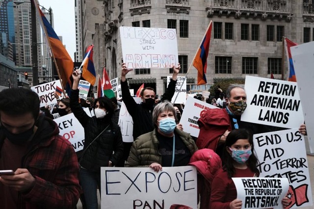 Protest at the Turkish Consulate (photo Vinnie Cartabiano)