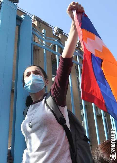 A protest action with the general question ‘Where is the UN? Why is it silent?’ referring to UN’s indifference to the conflict between Artsakh Republic and Azerbaijan took place near the UN Office in Armenia