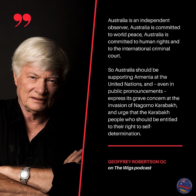 Geoffrey Robertson QC: Australia should support rights to self-determination of the Armenians of Artsakh