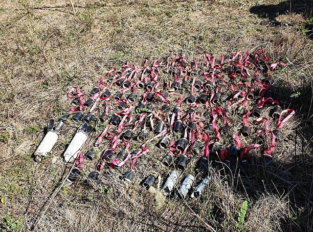 Neutralized, unexploded ordnance in Stepanakert (Photo: Artsakh Ombudsman)
