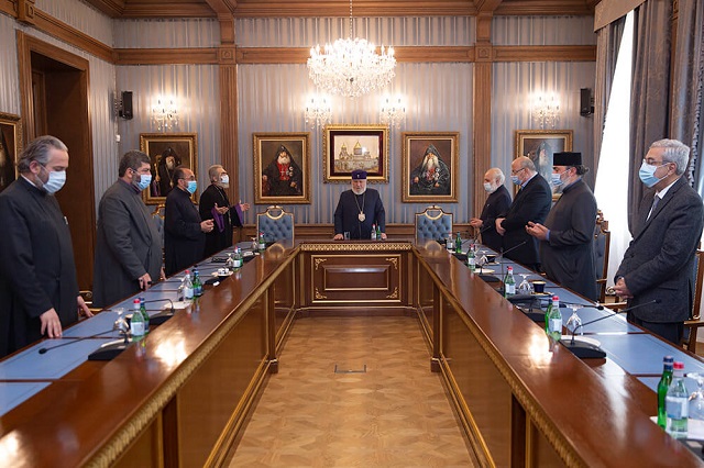 The members of the Supreme Spiritual Council raised their prayers to God for the safe and secure life of the Land of Artsakh and all Armenians