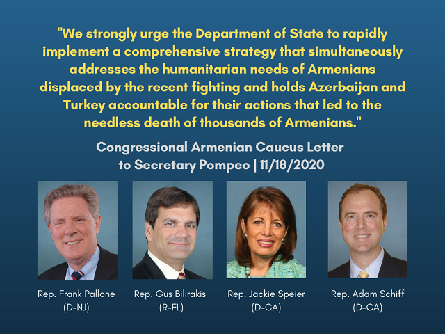 Congressional Armenian Caucus urges U.S. administration to re-engage in OSCE-led Artsakh peace process