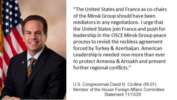 Congressman Cicilline issues statement on the ongoing situation in Armenia