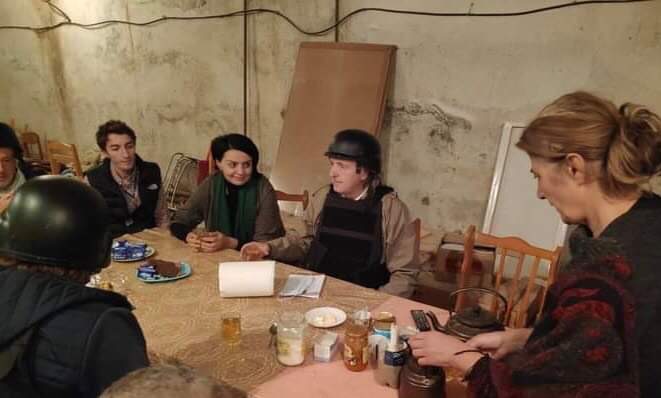 Siranush in a shelter in Artsakh