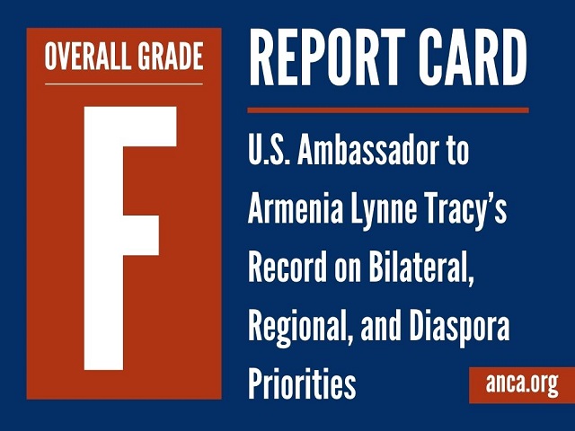 Ambassador Lynne Tracy gets “F” rating as U.S. Ambassador to Armenia