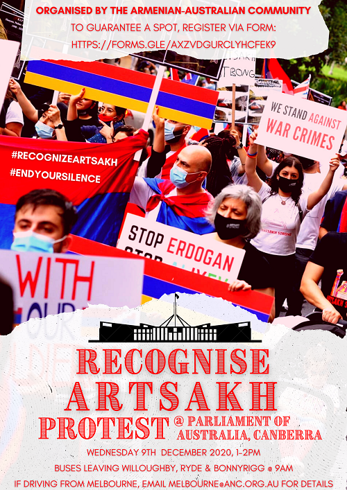 Hundreds of Armenian-Australians to protest at Federal Parliament in Canberra, calling for Artsakh recognition