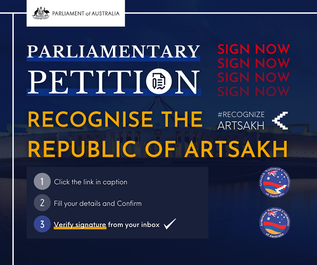 Australian Parliamentary petition launched to #RecognizeArtsakh