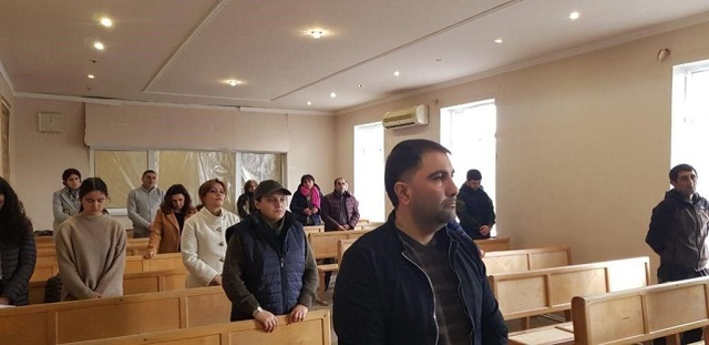 Post-war worship service at the Evangelical Church of Armenia in Stepanakert