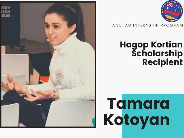 Tamara Kotoyan confirmed as recipient of ANC-AU Internship Program Hagop Kortian Scholarship