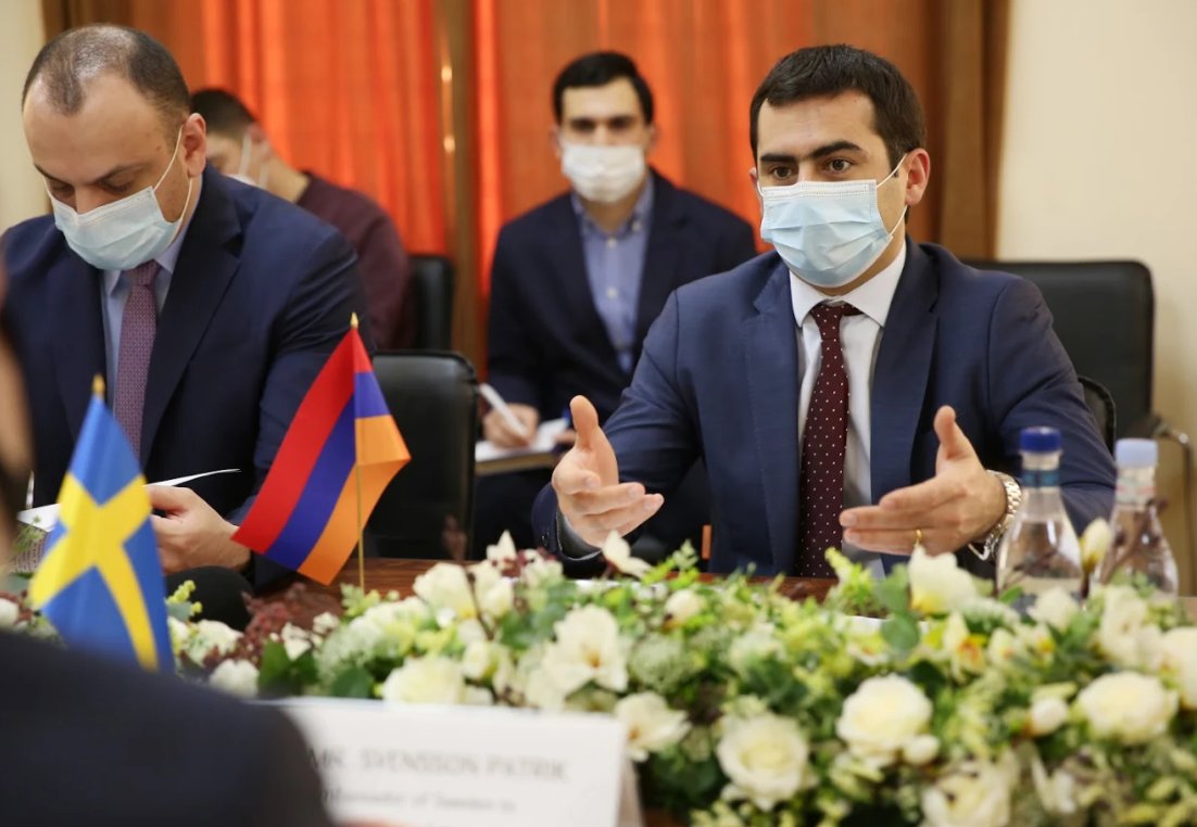 Minister Hakob Arshakyan received ambassador of Sweden in Armenia