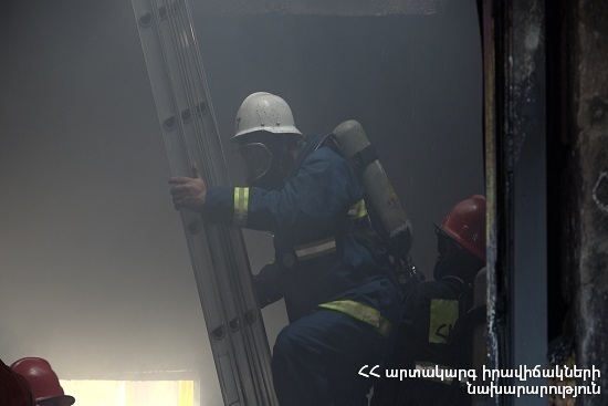 The fire broke out on the second floor of two storey in Karakhanyan street