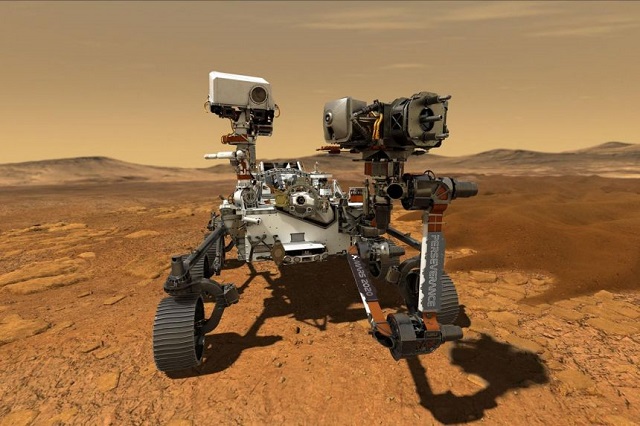 Nasa shows Perseverance rover’s dramatic Mars landing