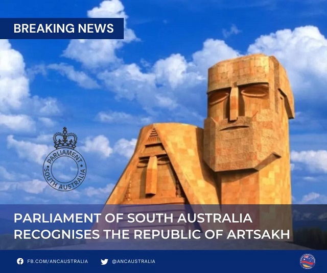 South Australia recognises the Republic of Artsakh, condemns Azerbaijan and Turkey