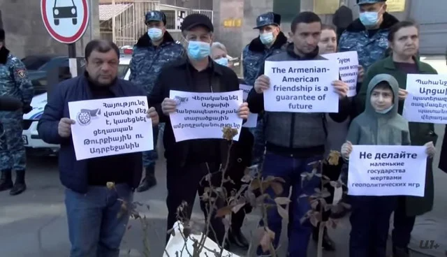 ‘We demand a return to our Hadrut, to our native land’: Hadrut residents protest in front of embassies