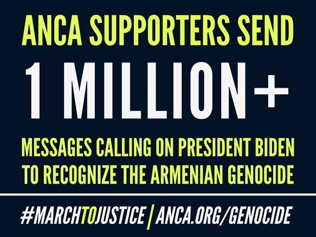 ANCA supporters send over 1 million messages to White House and Congress on Armenian Genocide