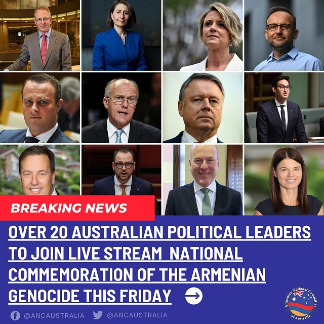 Australian political leaders to join live stream National Commemoration of the Armenian Genocide