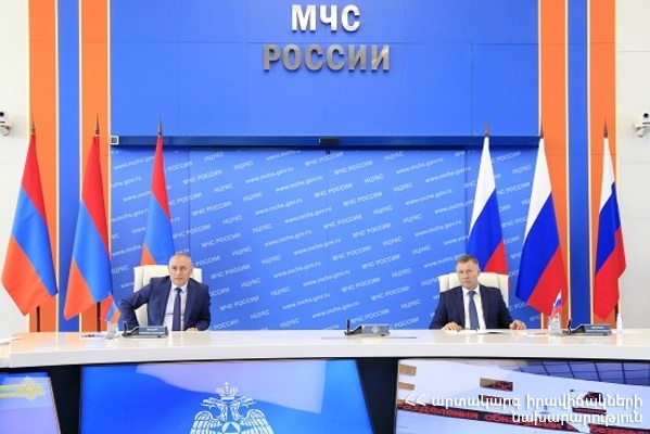 Acting Minister of Emergency Situations of RA met with the Heads of the MES of Russia and Belarus in Moscow