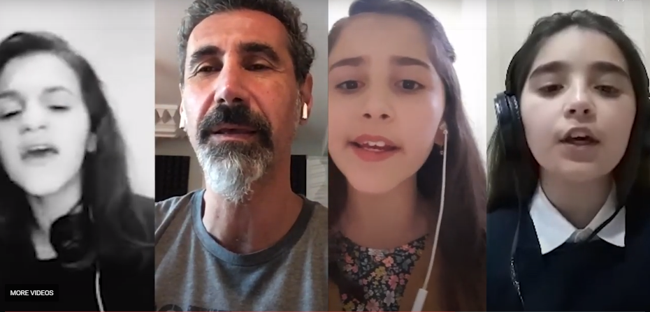 Serj Tankian and students from Artsakh Sing for Hope
