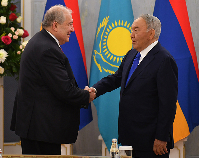Armenia and Kazakhstan have historically warm relations. President Armen Sarkissian met with Nursultan Nazarbayev