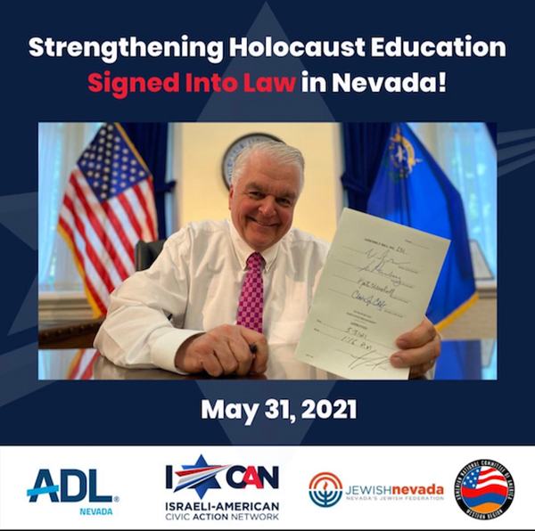 Nevada Governor signs Holocaust and Genocide education Bill into Law