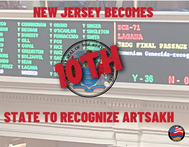 State of New Jersey recognizes Artsakh, condemns Turkish-Azerbaijani aggression (The full text of the resolution)