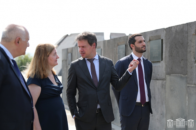 French Member of European Parliament and RA NA Deputy Visit Tsitsernakaberd Memorial Complex