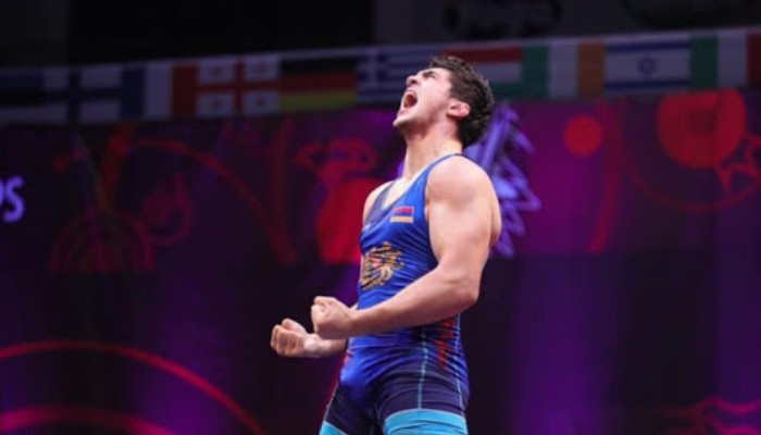 Armenian wrestler defeats Azerbaijani rival, wins gold at U21 European Championship