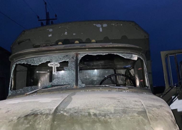 Azerbaijani forces target food transporting vehicle in Yeraskh