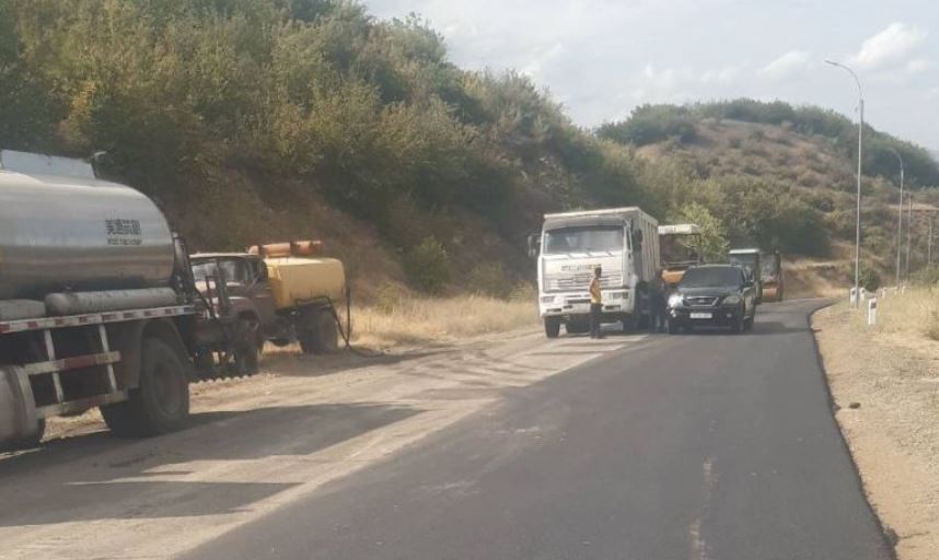 The Stepanakert-Goris interstate road being improved
