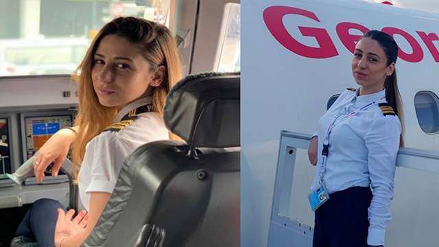 The first female civil aviation pilot in Georgia is 29-year-old Armenian Nadya Benklyan: (Photos)