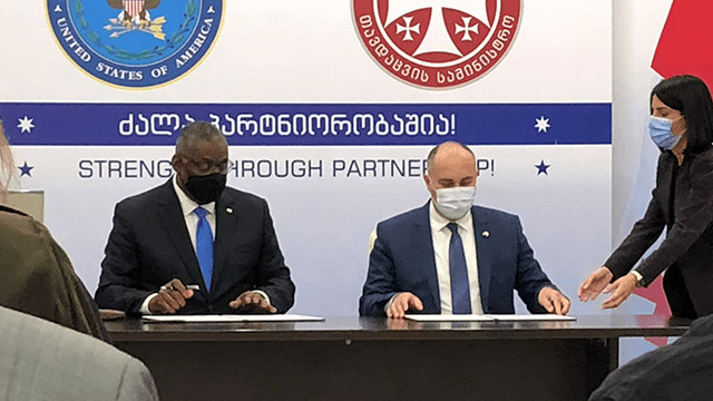 U.S., Georgia sign defense cooperation memorandum during Austin’s visit