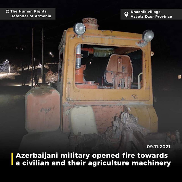 Azerbaijani military opens fire at Armenian farmer