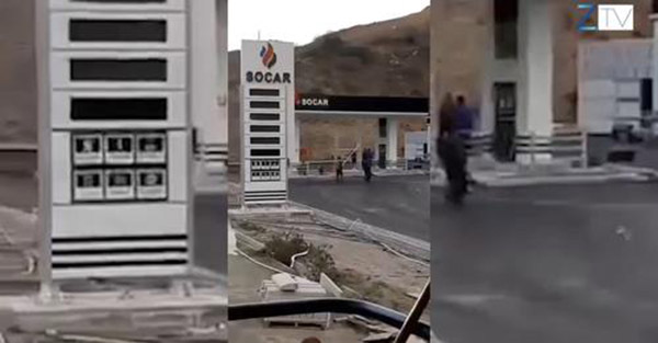 Azerbaijan-owned SOCAR gas station on Goris-Kapan highway