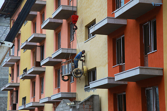 The construction of a new residential district in Stepanakert is nearing completion