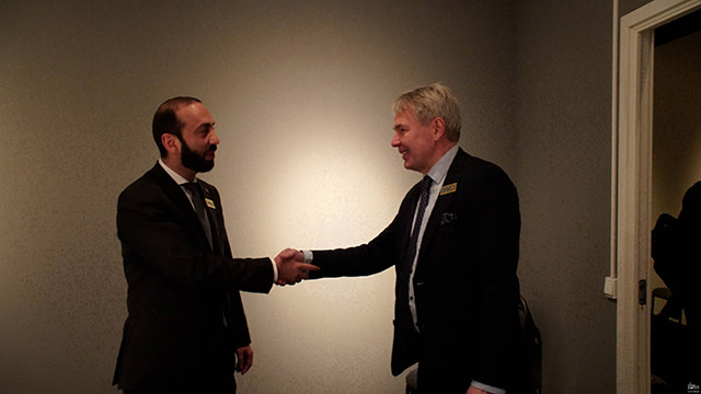 Ararat Mirzoyan commended the consistent position of Finland, supportive to the efforts of the OSCE Minsk Group Co-Chairs for a comprehensive and lasting resolution of the conflict