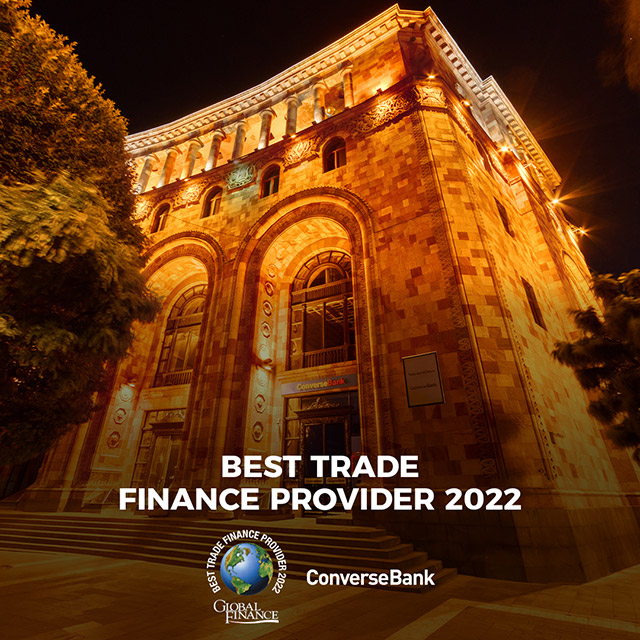 Converse Bank is the best Trade Finance Provider 2022 in Armenia according to Global Finance